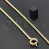 Gargantilla Basica 5.160.039 Oro Laminado, Diseño de Cola de Raton, Pulido, Tono Dorado (02 MM Thickness, 18 Inches Length)