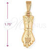 Dije Religioso 5.182.017 Oro Laminado, Diseño de Mano de Dios, Pulido, Tono Dorado