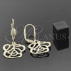 Arete Colgante 5.067.007.1 Oro Laminado, Diseño de Flor, Diamantado, Tono Dorado