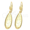 Arete Colgante 5.072.011.1 Oro Laminado, Diseño de Gota, Pulido, Tono Dorado