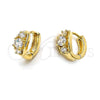 Argolla Huggie 5.130.006.1 Oro Laminado, con Blanca Zirconia Cubica, Pulido, Tono Dorado