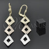 Arete Largo 02.63.2147 Oro Laminado, Diamantado, Tres Tonos