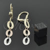 Arete Largo 02.63.2153 Oro Laminado, Diamantado, Tres Tonos