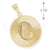 Dije Religioso 5.193.011 Oro Laminado, Diseño de Altagracia, Diamantado, Tono Dorado