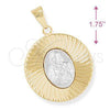 Dije Religioso 5.193.015 Oro Laminado, Diseño de Sagrado Corazon de Maria, Diamantado, Dos Tonos