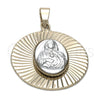 Dije Religioso 5.193.015 Oro Laminado, Diseño de Sagrado Corazon de Maria, Diamantado, Dos Tonos