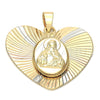 Dije Religioso 5.194.012 Oro Laminado, Diseño de Jesus, Diamantado, Tres Tonos