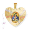 Dije Religioso 5.194.014 Oro Laminado, Diseño de Altagracia, Diamantado, Tres Tonos