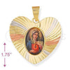 Dije Religioso 5.194.018 Oro Laminado, Diseño de Sagrado Corazon de Maria, Diamantado, Tres Tonos