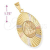 Dije Religioso 5.196.011 Oro Laminado, Diseño de Sagrado Corazon de Jesus, Diamantado, Tres Tonos