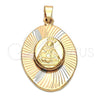 Dije Religioso 5.196.015 Oro Laminado, Diseño de Altagracia, Diamantado, Tres Tonos