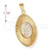 Dije Religioso 5.197.012 Oro Laminado, Diseño de Altagracia, Diamantado, Dos Tonos