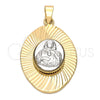 Dije Religioso 5.197.015 Oro Laminado, Diseño de Sagrado Corazon de Maria, Diamantado, Dos Tonos