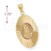 Dije Religioso 5.197.017 Oro Laminado, Diseño de San Lazaro, Diamantado, Tono Dorado