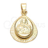 Dije Religioso 5.199.011 Oro Laminado, Diseño de Sagrado Corazon de Maria, Diamantado, Tono Dorado