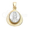 Dije Religioso 5.199.018 Oro Laminado, Diseño de San Lazaro, Diamantado, Dos Tonos