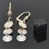 Arete Largo 02.63.2163 Oro Laminado, Diamantado, Tres Tonos