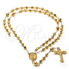 Rosario Grande 5.202.006.30 Oro Laminado, Diseño de Crucifijo y Divino Niño , Pulido, Tono Dorado