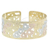 Aro Individual 5.232.007 Oro Laminado, Diseño de Corazón, Diamantado, Tres Tonos (25 MM Thickness, One size fits all)