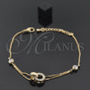 Pulsera Elegante 03.171.0001 Oro Laminado, con Blanca Cristal, Pulido, Tono Dorado (8 Inches Length)