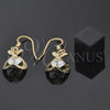 Arete Colgante 02.171.0029 Oro Laminado, Diseño de Manzana, con Blanca Zirconia Cubica, Pulido, Tono Dorado