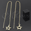 Arete Violador 02.64.0580 Oro Laminado, Diseño de Estrella, Pulido, Tono Dorado
