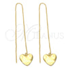Arete Violador 02.64.0576 Oro Laminado, Diseño de Corazón, Diamantado, Tono Dorado