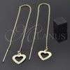 Arete Violador 02.64.0542 Oro Laminado, Diseño de Corazón, Pulido, Tono Dorado
