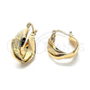 Argolla Pequeña 5.156.002 Oro Laminado, Diseño de Corazón, Diamantado, Tono Dorado