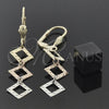 Arete Largo 02.63.2165 Oro Laminado, Diamantado, Tres Tonos