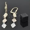 Arete Largo 02.63.2175 Oro Laminado, Diamantado, Tres Tonos