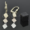 Arete Largo 02.63.2179 Oro Laminado, Diamantado, Tres Tonos