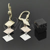 Arete Largo 02.63.2183 Oro Laminado, Cepillado, Tres Tonos