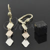 Arete Largo 02.63.2184 Oro Laminado, Cepillado, Tres Tonos