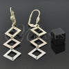 Arete Largo 02.63.2190 Oro Laminado, Diamantado, Tres Tonos