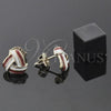 Arete Dormilona 5.126.057.1 *PROMO* Oro Laminado, Diseño de Nudo, Esmaltado Rojo, Tono Dorado