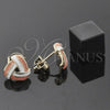 Arete Dormilona 5.126.057.2 *PROMO* Oro Laminado, Diseño de Nudo, Esmaltado Naranja, Tono Dorado