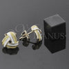 Arete Dormilona 5.126.057.3 *PROMO* Oro Laminado, Diseño de Nudo, Esmaltado Amarillo, Tono Dorado