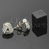Arete Dormilona 5.126.057.4 *PROMO* Oro Laminado, Diseño de Nudo, Esmaltado Turquesa, Tono Dorado