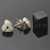 Arete Dormilona 5.126.054.3 *PROMO* Oro Laminado, Diseño de Nudo, Esmaltado Blanco, Tono Dorado