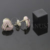 Arete Dormilona 5.126.029.3 *PROMO* Oro Laminado, Diseño de Nudo, Esmaltado Rosado, Tono Dorado