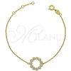 Pulsera Elegante 03.91.0021 Oro Laminado, con Blanca Micro Pave, Pulido, Tono Dorado (0.35 Gauge, 01 MM Thickness, 7 Inches Length)
