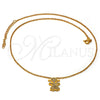 Collares con Dije 04.91.0002 Oro Laminado, Diseño de Niñita Pequeña, con Blanca Micro Pave, Pulido, Tono Dorado (18 Inches Length)