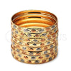 Docena de Aros 03.08.0088.06 Chapa de Oro, Diamantado, Tres Tonos (06 MM Thickness, Size 6 (2.75 Diameter))