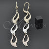 Arete Largo 02.63.2271 Oro Laminado, Diamantado, Tres Tonos