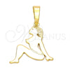 Dije Elegante 05.163.0011 Oro Laminado, Diamantado, Tono Dorado