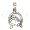Dije Elegante 05.163.0015.1 Oro Laminado, Diseño de Caballo, Diamantado, Tres Tonos