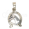 Dije Elegante 05.163.0015.1 Oro Laminado, Diseño de Caballo, Diamantado, Tres Tonos
