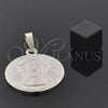 Dije Religioso 05.163.0034.1 Oro Laminado, Diseño de Jesus, Diamantado, Tres Tonos