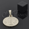 Dije Religioso 05.163.0035 Oro Laminado, Diseño de Jesus, Diamantado, Tono Dorado
